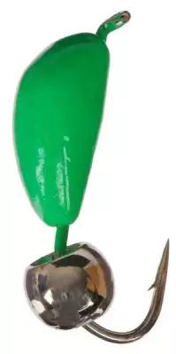 Мормышка безнасадочная яман "Банан" зеленый, d-4 мм, вес 1 г, шарик никелированный (уп. 5 шт.)