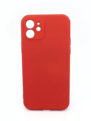 Чехол soft-touch для Apple Iphone 12, с защитой камеры и подкладкой из микрофибры, камелия ред