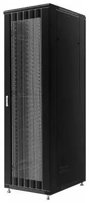 Серверный шкаф 19" напольный 42U 600х600 черный дверь перф. (AYSN-19"-4266-BP)
