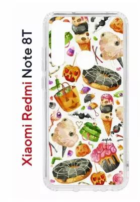 Чехол для Xiaomi Redmi Note 8T Kruche Print Halloween,противоударный силиконовый бампер с рисунком,пластиковая накладка с защитой камеры