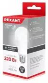 Лампа светодиодная Rexant Груша А80, 25,5 Вт, 6500 К, Е27, холодный свет