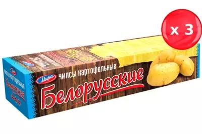 Чипсы "Белорусские" картофельные без добавок Мира 200 г, набор из 3 шт