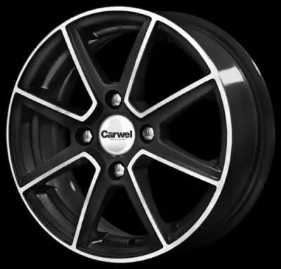 Литые колесные диски Carwel Каппа 5.5x14 4x100 ET43 D60.1 Чёрный с полированной лицевой частью (39547)