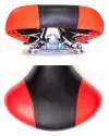 Седло велосипедное комфорт 245x210 мм Пружинное черное-красное Универсальное широкое вело седло