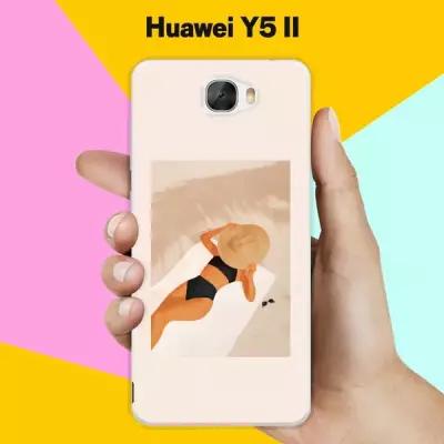 Силиконовый чехол на Huawei Y5 II Девушка на пляже / для Хуавей У52