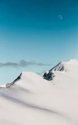 Постер на экокоже 60x100 LinxOne "Гора, снег, вершина" интерьер для дома / декор на стену / дизайн
